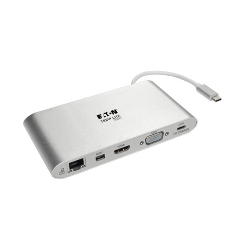 U442-DOCK1 , Tripp Lite U442-DOCK1 laptop dock/port replicator Wired USB 3.2 Gen 1 (3.1 Gen 1) Type-C Silver