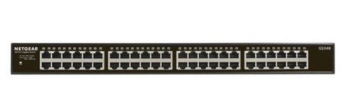 GS348-100NAS , NETGEAR GS348 Unmanaged Gigabit Ethernet (10/100/1000) 1U Black - GS348-100NAS