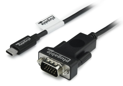 USBC-VGA-CABLE , Plugable Technologies USBC-VGA-CABLE video cable adapter 70.9" (1.8 m) USB Type-C VGA (D-Sub) Black