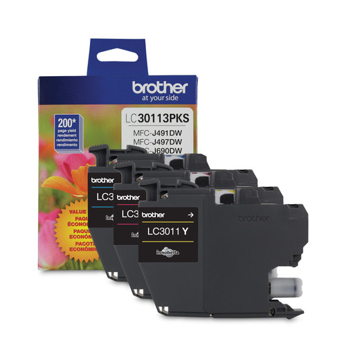 LC30113PKS , Brother LC-30113PKS ink cartridge 3 pc(s) Original Cyan, Magenta, Yellow