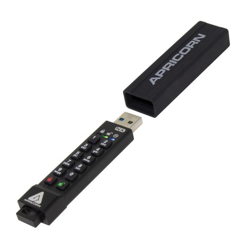 ASK3-NX-8GB , Apricorn ASK3 USB flash drive 8 GB USB Type-A 3.2 Gen 1 (3.1 Gen 1) Black