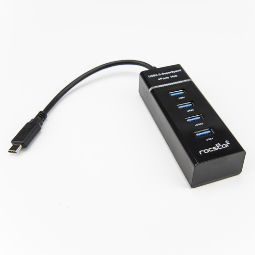 Y10A228-B1 , Rocstor Y10A228-B1 interface hub USB 3.2 Gen 1 (3.1 Gen 1) Type-C Black