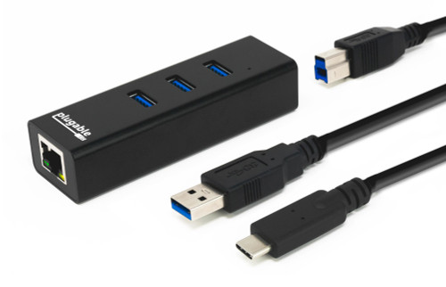 USB3-HUB3ME , Plugable Technologies USB 3.0 Wired USB 3.2 Gen 1 (3.1 Gen 1) Type-B Black