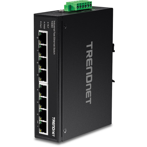 TI-E80 , Trendnet TI-E80 network switch Unmanaged Fast Ethernet (10/100) Black