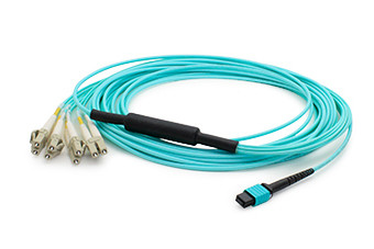 MTP-4LC-M10M-AO , AddOn Networks 10m MPO - 4xLC InfiniBand/fibre optic cable 393.7" (10 m) MPO/MTP LC Blue