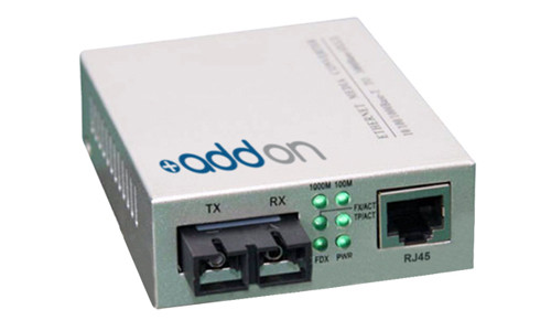ADD-GMC-SX-5SC , AddOn Networks 1000BTX-1000BSX network media converter 1000 Mbit/s 850 nm Gray