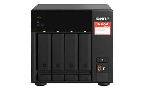 TS-473A-8G-US , QNAP TS-473A NAS Tower Ryzen Embedded V1500B 8 GB DDR4 0 TB QNAP Turbo System Black