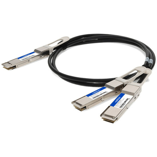 CAB-D-2Q-400G-2M-AO , AddOn Networks CAB-D-2Q-400G-2M-AO InfiniBand/fibre optic cable 78.7" (2 m) QSFP-DD 2x QSFP56 Black, Metallic
