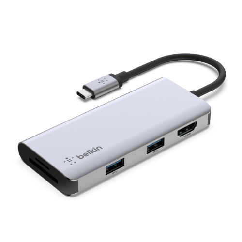 PVC002BTSGY , Belkin PVC002BTSGY notebook dock/port replicator Wired USB 3.2 Gen 1 (3.1 Gen 1) Type-C Silver