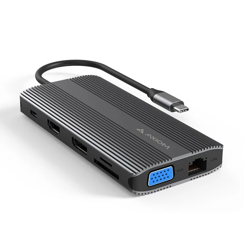 12N1USBCHPV5CAXD-AX , Axiom 12N1USBCHPV5CAXD-AX interface cards/adapter 3.5 mm, DisplayPort, HDMI, RJ-45, USB 2.0, USB 3.2 Gen 1 (3.1 Gen 1), USB Type-C