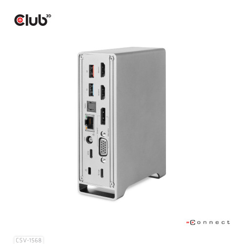 CSV-1568 , CLUB3D CSV-1568 laptop dock/port replicator Docking USB 3.2 Gen 2 (3.1 Gen 2) Type-C Metallic
