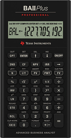 IIBAPRO/TBL/1L1 , Texas Instruments BA II Plus calculator Pocket Financial Black