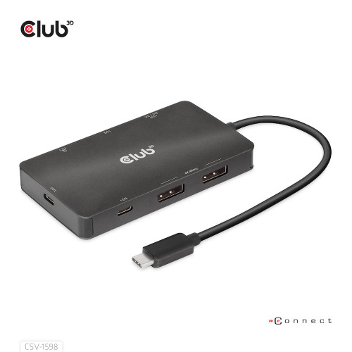 CSV-1598 , CLUB3D CSV-1598 laptop dock/port replicator USB 3.2 Gen 2 (3.1 Gen 2) Type-C Black