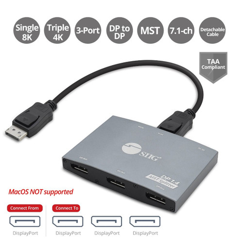Siig CE-DP0S11-S1 video splitter DisplayPort 3x DisplayPort