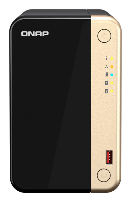 QNAP TS-264 NAS Tower Intel® Celeron® N5095 8 GB 0 TB QNAP Turbo System Black, Gold - TS-264-8G-US