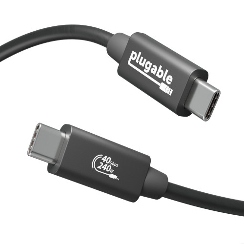 Plugable Technologies USB4-240W-1M USB cable USB4 Gen 3x2 39.4" (1 m) USB B USB C Black