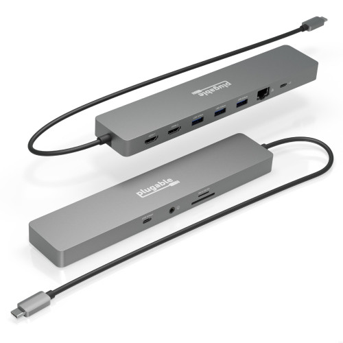 Plugable Technologies USBC-11IN1E laptop dock/port replicator Wired USB 3.2 Gen 1 (3.1 Gen 1) Type-C Silver