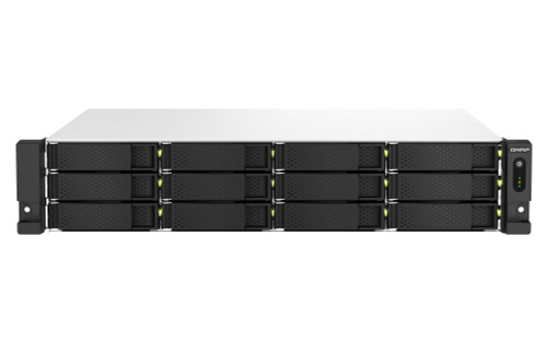 QNAP TS-1264U-RP NAS Rack (2U) Intel® Celeron® 8 GB DDR4 0 TB QNAP QTS Aluminum, Black - TS-1264U-RP-8G-US