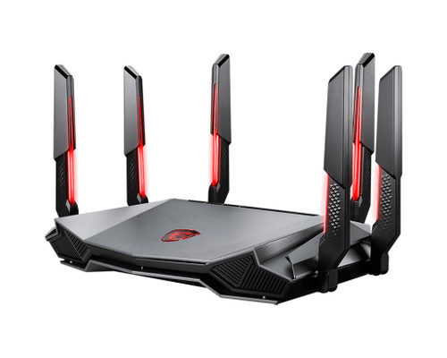 MSI RADIX AXE6600 WIFI 6E TRI-BAND wireless router Gigabit Ethernet Dual-band (2.4 GHz / 5 GHz) Black, Red - RADIXAXE6600