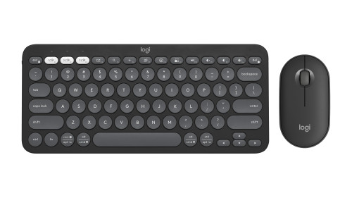 Logitech Pebble 2 Combo keyboard Mouse included Universal RF Wireless + Bluetooth QWERTY English Graphite - 920-012061
