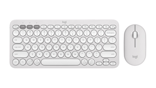 Logitech Pebble 2 Combo keyboard Mouse included Universal RF Wireless + Bluetooth QWERTY English White - 920-012198