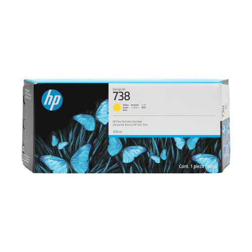 HP 738 300-ml Yellow DesignJet Ink Cartridge - 676M8A