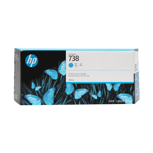 HP 738 300-ml Cyan DesignJet Ink Cartridge - 676M6A