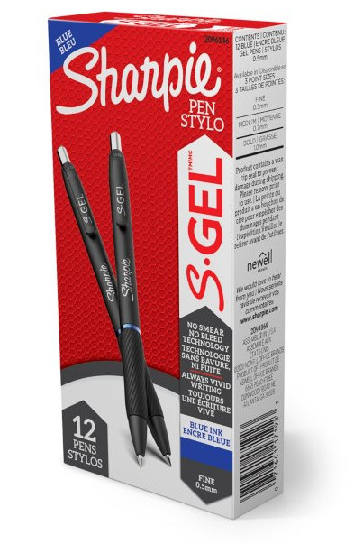 Sharpie 2096146 gel pen Retractable gel pen Fine Blue 12 pc(s)