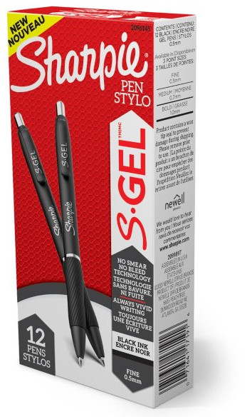 Sharpie 2096145 gel pen Retractable gel pen Fine Black 12 pc(s)