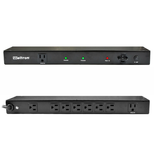Weltron WSP-900RM surge protector Black 9 AC outlet(s) 125 V 181.1" (4.6 m)