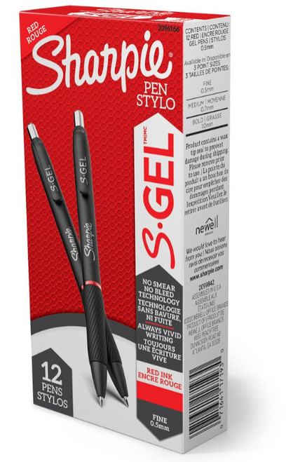 Sharpie 2096166 gel pen Retractable gel pen Fine Red 12 pc(s)