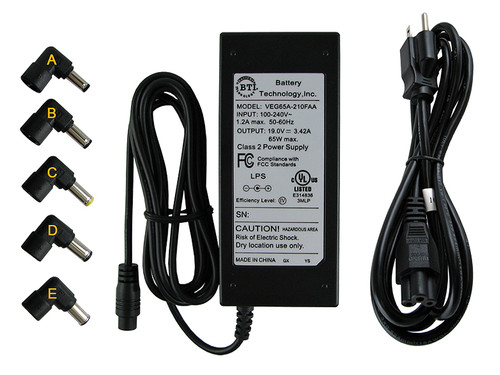 BTI AC-U65W-5X power adapter/inverter 65 W Black