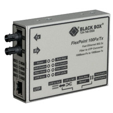 Black Box LMC213A-MMST-R2 network media converter 100 Mbit/s 1300 nm Multi-mode Black, White