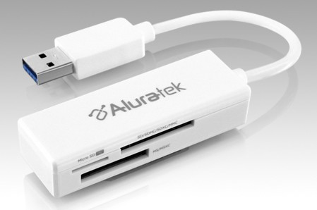 Aluratek AUCR300F card reader USB 3.2 Gen 1 (3.1 Gen 1) White