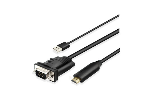 4XEM 4XHDMIVGA10FTU video cable adapter 120.1" (3.05 m) HDMI + USB VGA (D-Sub) Black