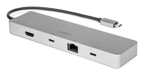 Rocstor Y10A322-S1 interface hub USB Type-C 10000 Mbit/s Gray