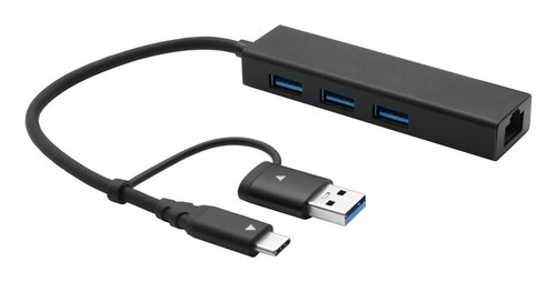 4XEM 4XUSBCAHUB3ATAA interface hub USB 3.2 Gen 1 (3.1 Gen 1) Type-A + Type-C 5000 Mbit/s Black