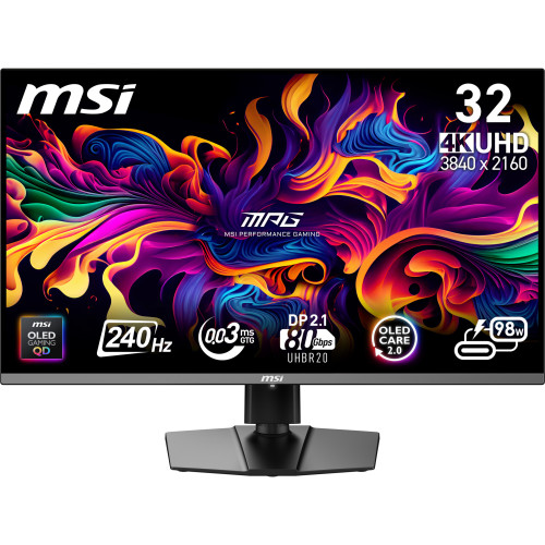 MSI MPG 322URX QD-OLED computer monitor 31.5" 3840 x 2160 pixels 4K Ultra HD Black - MPG322URXQDOLED