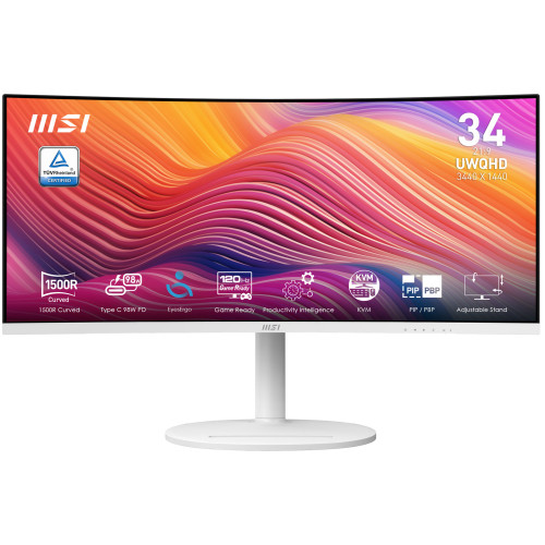 MSI Modern MD342CQPW computer monitor 34" 3440 x 1440 pixels UltraWide Quad HD White - MODERNMD342CQPW