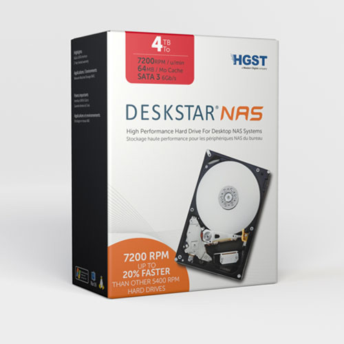 Western Digital Deskstar IDK NAS 4TB internal hard drive 7200 RPM 64 MB 3.5" Serial ATA III - 0S03664