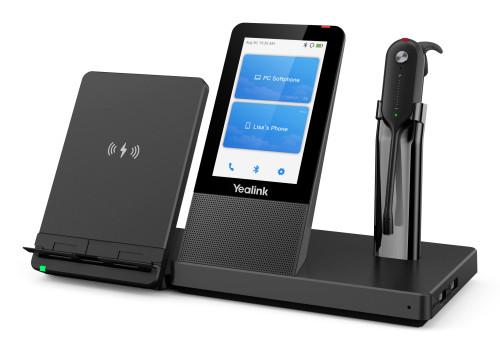 Yealink WH67 UC Headset Wireless Ear-hook, Head-band, Neck-band Office/Call center Bluetooth Charging stand Black - WH67-UC