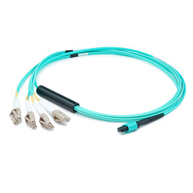 AddOn Networks ADD-MPO-4LC5M5OM4-3MBO fiber optic cable 196.9" (5 m) LC OM4 Aqua color - ADD-MPO4LC5M5OM43MBO