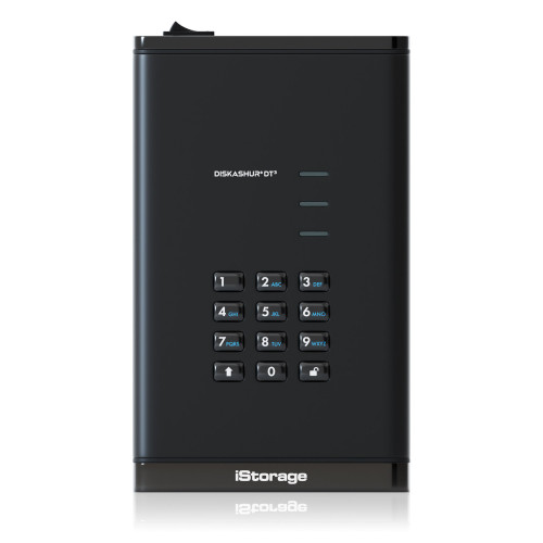 iStorage diskAshur DT3 HDD external hard drive 22 TB USB Type-C 3.2 Gen 1 (3.1 Gen 1) Black - IS-DT3-256-22000-F