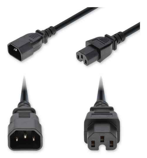 AddOn Networks ADD-C142C15C14G10FBK power cable Black 120.1" (3.05 m) IEC C14 IEC C15