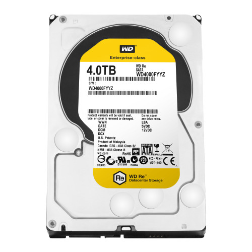 WD4000FYYZ , Western Digital WD RE 4TB internal hard drive 7200 RPM 64 MB 3.5" Serial ATA III - WD4000FYYZ