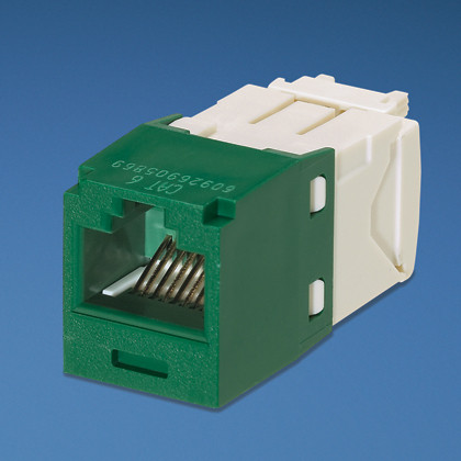 CJ688TGGR , Panduit UTP RJ-45 MiniJack kat6, green/white - CJ688TGGR