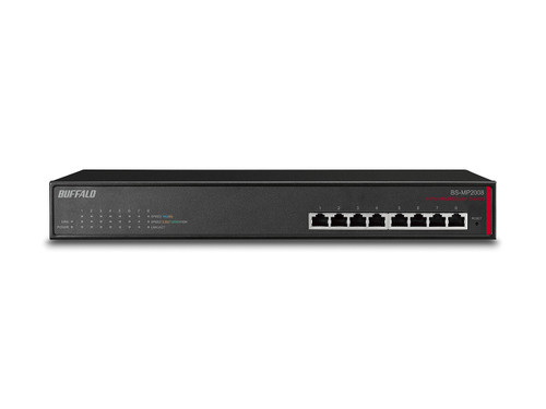 BS-MP2008 , Buffalo BS-MP2008 network switch Managed L2 10G Ethernet (100/1000/10000) 19U Black