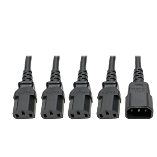 P004-18N-4XC13 , Tripp Lite P004-18N-4XC13 power cable Black 18.1" (0.46 m) C13 coupler C14 coupler