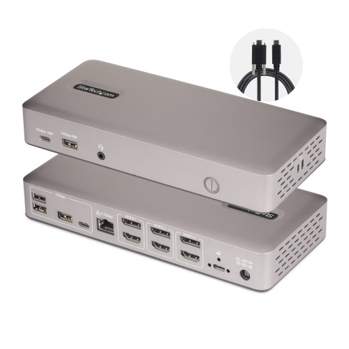 StarTech.com 150N-USB4DOCK-TRIPLE laptop dock/port replicator Wired USB4 Gray , 150N-USB4DOCK-TRIPLE
