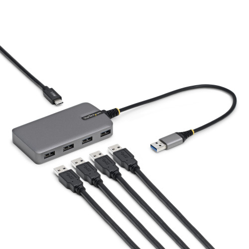 StarTech.com 5G4AC-USB-A-HUB interface hub USB 3.2 Gen 1 (3.1 Gen 1) Type-A 5000 Mbit/s Gray , 5G4AC-USB-A-HUB